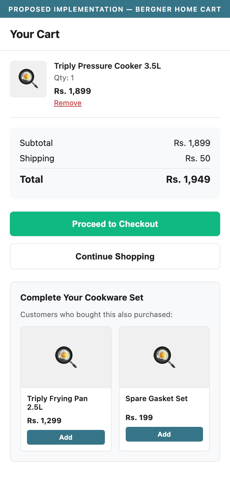 Proposed Implementation — Bergner Home Cart
