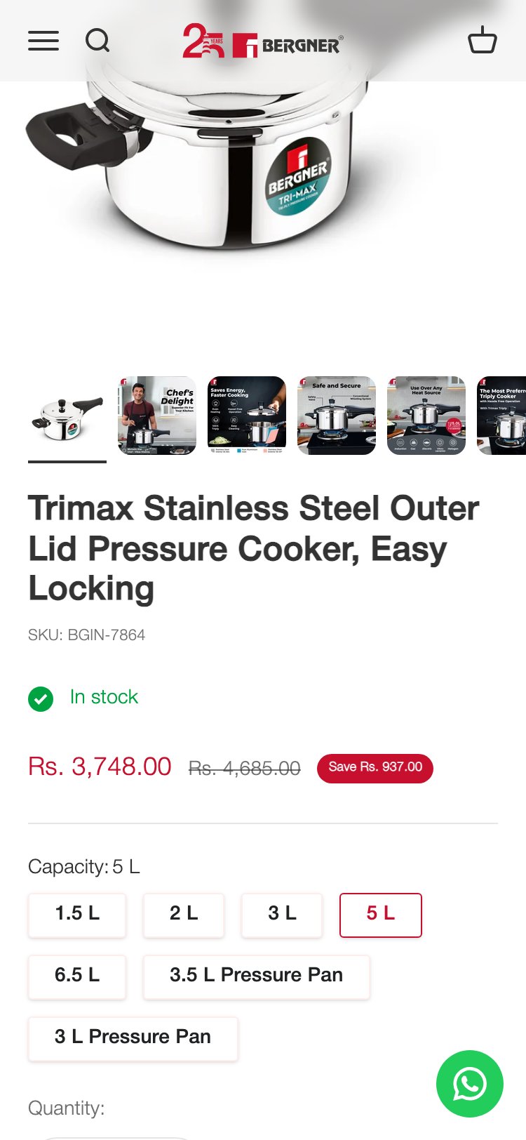 Bergner Home — PDP (No EMI Info)